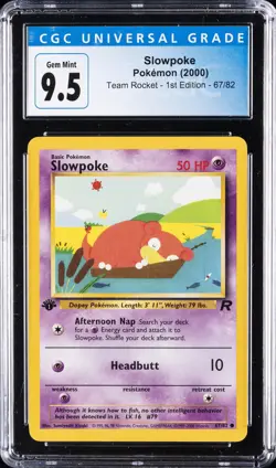 2000 POKEMON TEAM ROCKET - 1ST ED #67/82 SLOWPOKE CGC 9.5 - Image 1