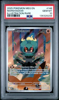 2025 POKEMON MEG EN-MEGA EVOLUTION ILLUSTRATION RARE #146 MARSHADOW PSA 10 - Image 1