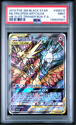 Pokemon Moltres & Zapdos & Articuno GX Hidden Fates ETB FA Promo SM210 PSA 9 - Image 1
