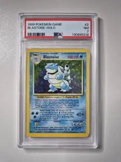 PSA 7 Blastoise Base Set Holo Rare Card 2/102 Vintage Pokemon TCG NEAR MINT - Image 1