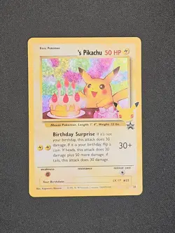 Pokemon TCG Birthday Pikachu 24 Black Star Promo Celebrations Holo Rare Card - Image 1