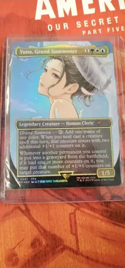 Yuna, Grand Summoner Promo 0001 Final Fantasy Mtg Borderless Foil Ffx - Image 1