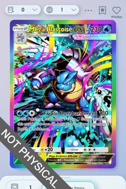 Pokemon TCG POCKET - Mega Blastoise Rainbow Rare 2⭐, Crimson Blaze, English - Image 1