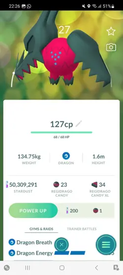 Pokemon Go Legendary Regidrago ( Low CP ) - Image 1