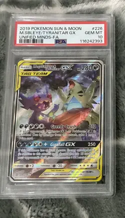 Pokemon TCG Mega Sableye Tyranitar GX Unified Minds Full Alt Art 226/236 PSA 10 - Image 1
