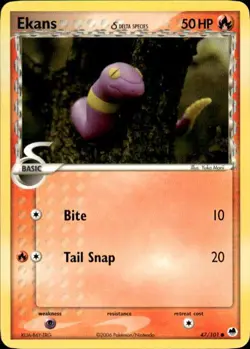Vintage Wotc Pokemon Ekans (Delta Species) Dragon Frontiers 47/101 Light Play LP - Image 1