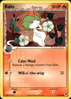 Vintage Wotc Pokemon Ralts (Delta Species) Dragon Frontiers 61/101 Light Play LP - Image 1