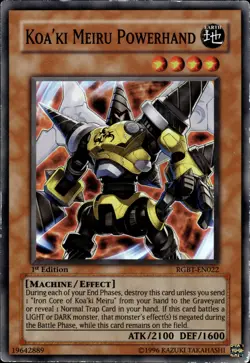 Koa'ki Meiru Powerhand - Super Rare 1st Edition RGBT-EN022 - MP - YuGiOh - Image 1
