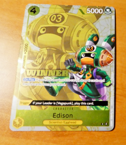 ONE PIECE ENGLISH CARD RARE WINNER GAME CARTE HOLO EDISON OP07-100 EN ** - Image 1