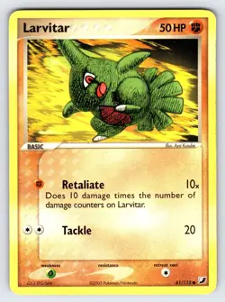 Larvitar 61/115 2005 EX Unseen Forces Pokemon Card Nintendo Non Holo Common - Lp - Image 1