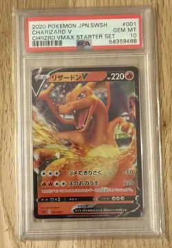 Charizard V PSA 10 Pokemon Card 001/021 VMAX Starter Set 2020 Gem Mint Japanese - Image 1