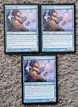 3x X3 MTG Magic the Gathering Hedron Crab (47/280) Zendikar LP Regular - Image 1
