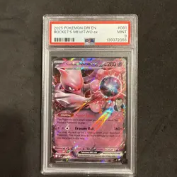 2025 POKEMON DRI EN-DESTINED RIVALS #081 TEAM ROCKET'S MEWTWO EX PSA 9 - Image 1
