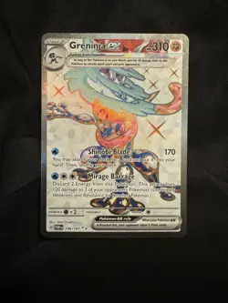 NM Pokemon Twilight Masquerade Greninja EX Ultra Rare Full Art 198 - Image 1