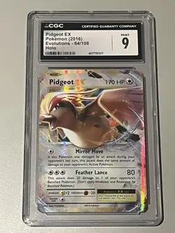 2016 Pokemon Pidgeot EX 64/108 XY Evolutions CGC 9 - Image 1