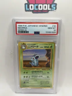 1998 POKEMON JPN VENDING SER III #30 NIDORINA PSA 10 Gem Mint - Image 1