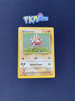 Pokemon TCG Hitmonchan Base Set 7/102 Holo Rare LP. - Image 1
