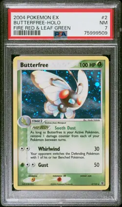 2004 Pokemon EX Fire Red Leaf Green Butterfree holo 2/112 PSA 7 NM 75999509 - Image 1
