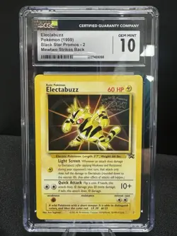 Electabuzz Pokemon 1999 Black Star Promo #2 Mewtwo Strikes Back WB Movie CGC 10 - Image 1