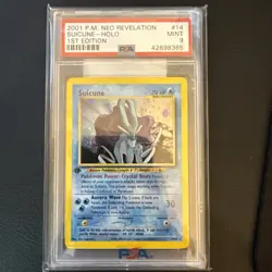 SUICUNE-HOLO 1ST EDITION POKEMON NEO REVELATION 2001 14 PSA 9 - Image 1