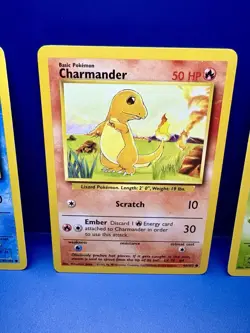 Pokemon TCG Base Set-Charmander, Squirtle, & Bulbasuar. Vintage 1999 LP+ - Image 4