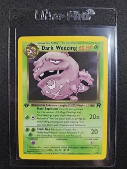 Pokemon Dark Weezing 31/82 First Edition Non-Holo Rare NM/VLP - Image 1