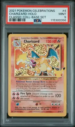 Charizard 4/102 - Pokemon Celebrations Base Set Holo - 2021 - PSA 9 MINT! - Image 1