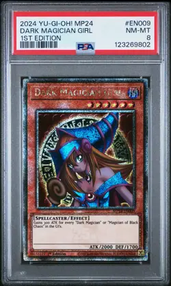 2024 YU-GI-OH! MP24-25TH ANV TIN: DUELING MIRRORS DARK MAGICIAN GIRL PSA 8 - Image 1