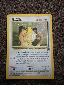 Pokemon TCG Meowth Black Star GB Promo 10 Holo Card Wizards of the Coast RARE - Image 1