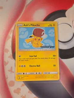 Ash's Pikachu SM113 2017 Promo Pokemon TCG Card I Choose You Movie - Image 1