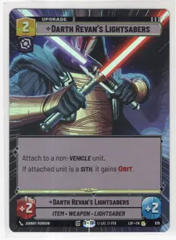 Star Wars Unlimited LotF Hyperspace Foil Card LOF978 Darth Revan's Lightsabers - Image 1
