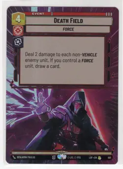 Star Wars Unlimited LotF Hyperspace Foil Card LOF881 Death Field - Image 1