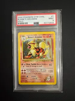 Blaine's Arcanine 1/132 | Gym Challenge 2000 Holo Pokemon | PSA 9 - Image 1