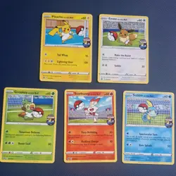 Pikachu Sobble Scorbunny Eevee Grookey On The Ball Pokemon Futsal Promo NearMint - Image 1