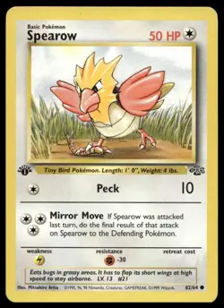 Pokemon Jungle #62/64 Spearow Common 1st Edition - Image 1