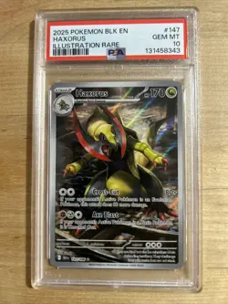 Haxorus Full Art Holo Illustration Rare Black Bolt Pokemon TCG 2025 PSA 10 - Image 1