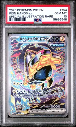 Pokemon Iron Hands EX 154/131 PSA 10 Gem Mint Prismatic Evolutions SIR Pokemon - Image 1