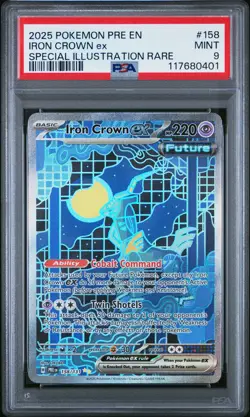 Iron Crown Ex 158 PSA 9 Prismatic Evolutions Special Illustration Rare Pokemon - Image 1