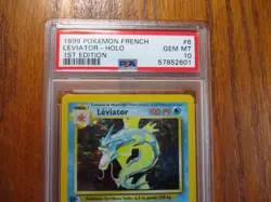 1999 Pokemon FRENCH 1st Edition Base Set Leviator-Gyarados Holo 6/102 PSA 10 - Image 2