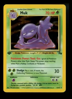 1st Edition Muk 13/62 Fossil 1999 Holo Rare WOTC Pokemon Card TCG - Image 1