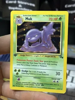 1st Edition Muk 13/62 Fossil 1999 Holo Rare WOTC Pokemon Card TCG - Image 3