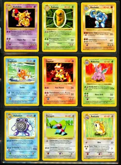 1999 Pokemon BASE SET SHADOWLESS Edition COMPLETE Uncommon Common Cards Lot NM+ - Image 3