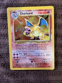 Pokemon Card Charizard Base Set 4/102 Holo Rare 120 HP Wizards English 1999 - Image 1