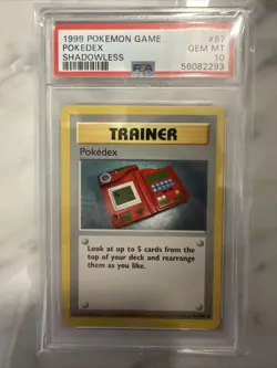 Pokemon Trainer Card Pokedex 87/102 PSA 10 GEM MINT 1999 Base Set - Image 1