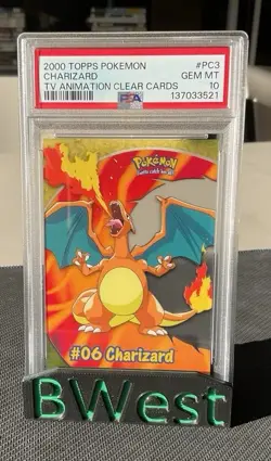 PSA 10 Charizard 2000 Topps Pokemon TV Animation Clear Cards PC3 - Image 1