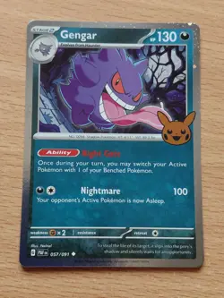 Pokemon Trading Card game TCG Gengar Holo 057/091 Paldean Fates Trick or Trade - Image 1