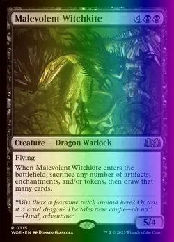 MTG Magic the Gathering Malevolent Witchkite (315/515) Wilds of Eldraine LP FOIL - Image 1