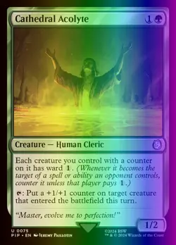 MTG Magic the Gathering Cathedral Acolyte (75/1189) Fallout LP FOIL - Image 1