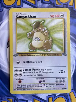 Pokemon Card: Jungle 1st Edition Rare: Kangaskhan 21/64 MP/DMG - Image 1