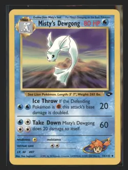 Pokemon Gym Challenge Misty's Dewgong #054/132 WOTC Uncommon - Image 1